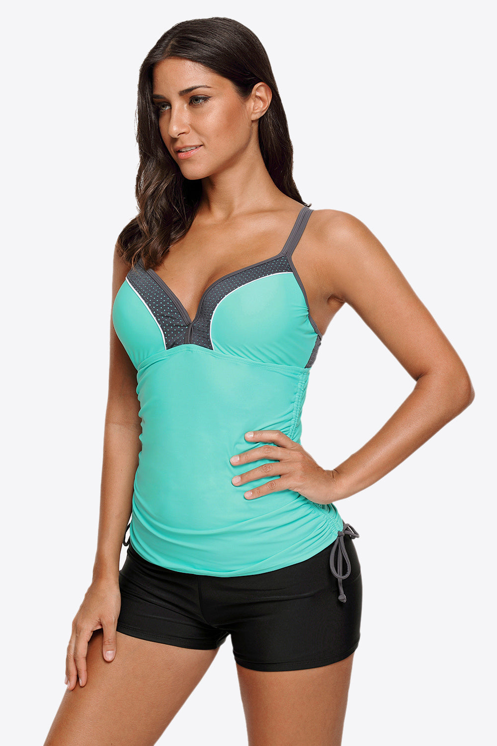 Contrast Sweetheart Neck Swim Cami-Teresa&#39;s Fashionista LLC