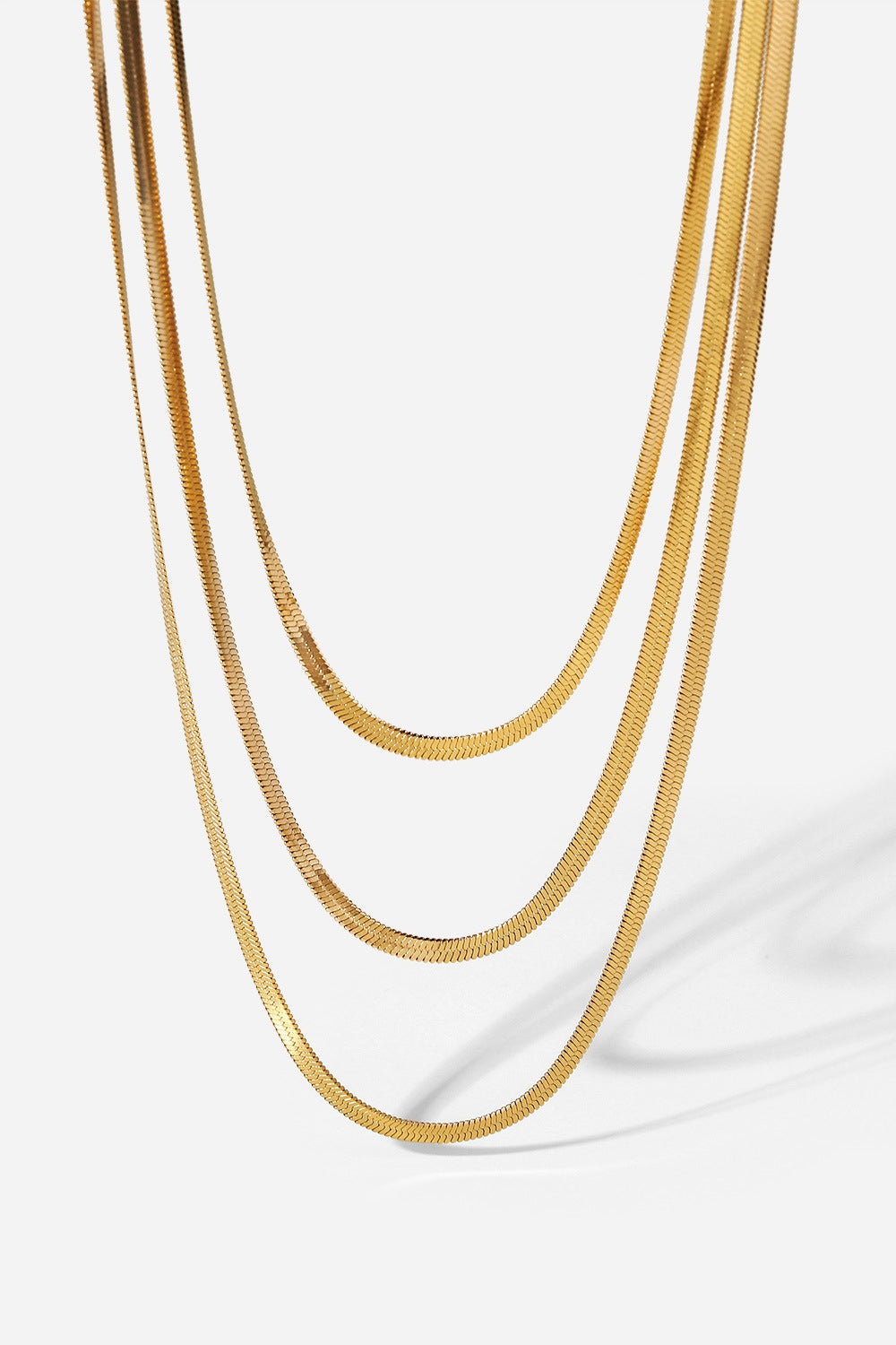 Triple-Layered Snake Chain Necklace-Teresa&#39;s Fashionista LLC