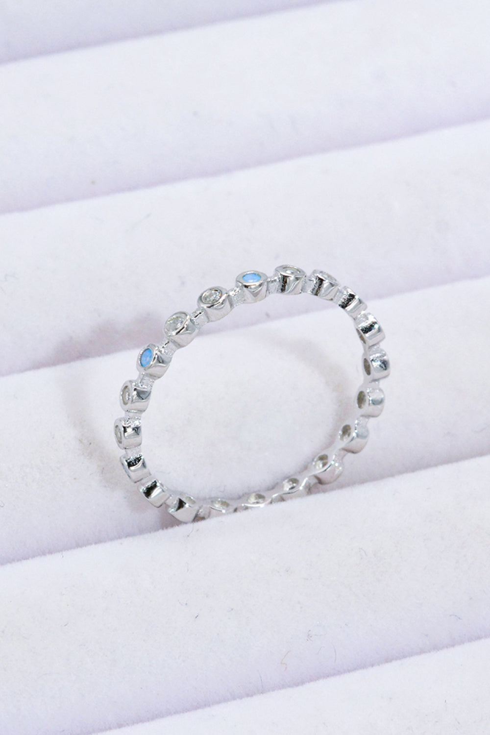 925 Sterling Silver Zircon and Natural Moonstone Ring-Teresa&#39;s Fashionista LLC