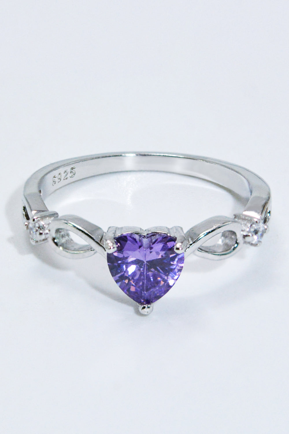 Crystal Heart 925 Sterling Silver Ring-Teresa&#39;s Fashionista LLC