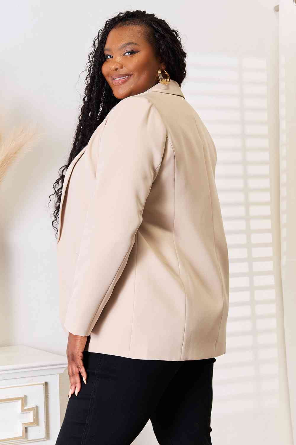 Double Take Shawl Collar Long Sleeve Blazer-Teresa&#39;s Fashionista LLC