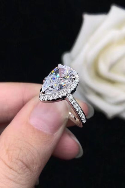 2 Carat Moissanite Teardrop Cluster Ring-Teresa&#39;s Fashionista LLC