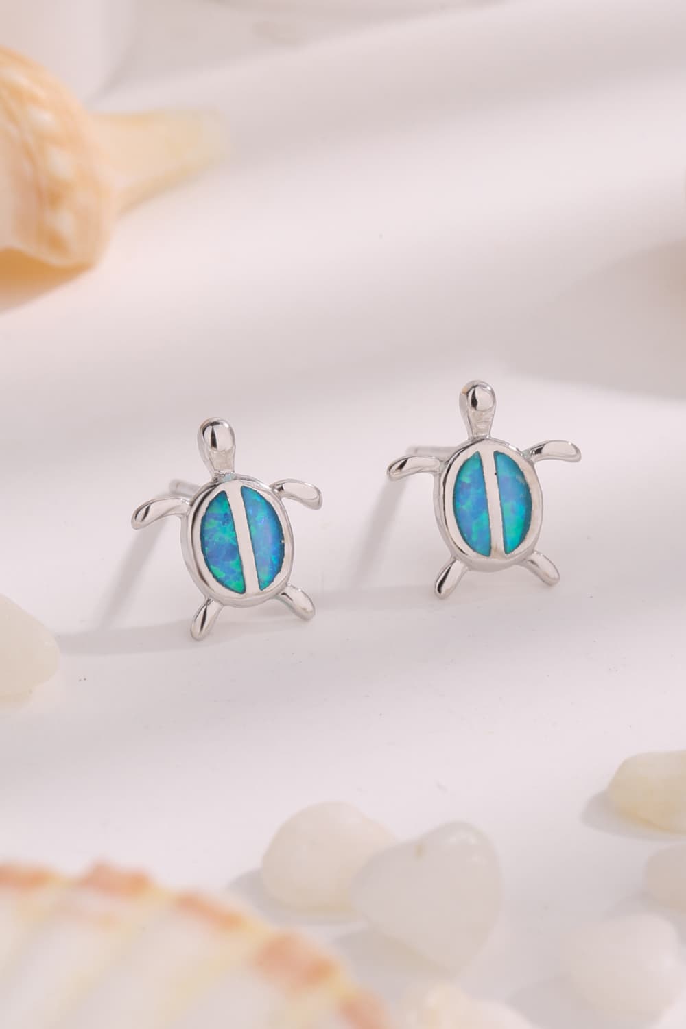 Opal Turtle 925 Sterling Silver Stud Earrings-Teresa&#39;s Fashionista LLC