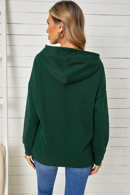 Drop Shoulder Hoodie with Slit-Teresa&#39;s Fashionista LLC