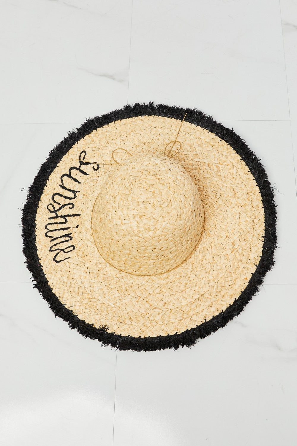 Fame Sunshine Straw Fringe Hat-Teresa&#39;s Fashionista LLC