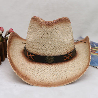 Papyrus Wide Brim Cowboy Hat-Teresa&#39;s Fashionista LLC