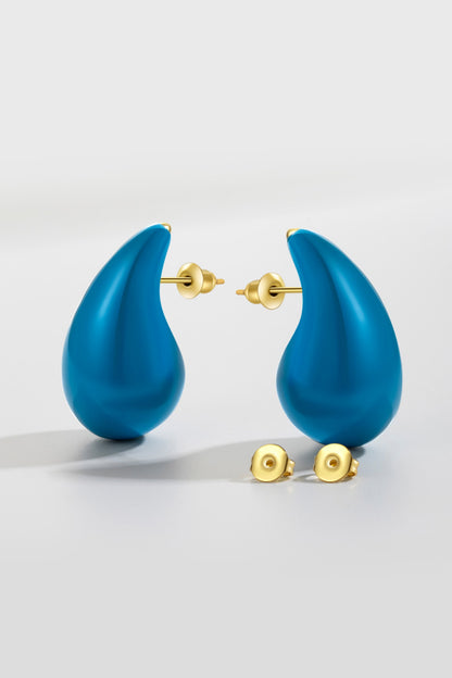 Big Size Water Drop Brass Earrings-Teresa&#39;s Fashionista LLC