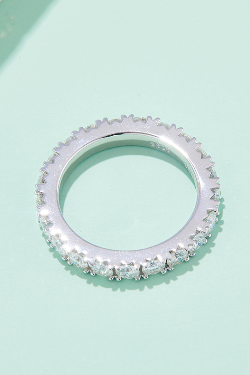 2.3 Carat Moissanite 925 Sterling Silver Eternity Ring-Teresa&#39;s Fashionista LLC