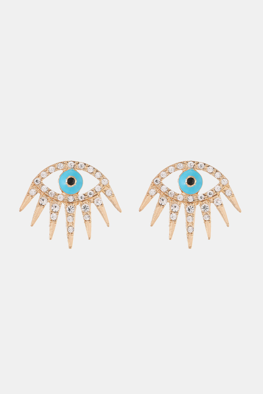 Evil Eye Rhinestone Dangle Earrings-Teresa&#39;s Fashionista LLC