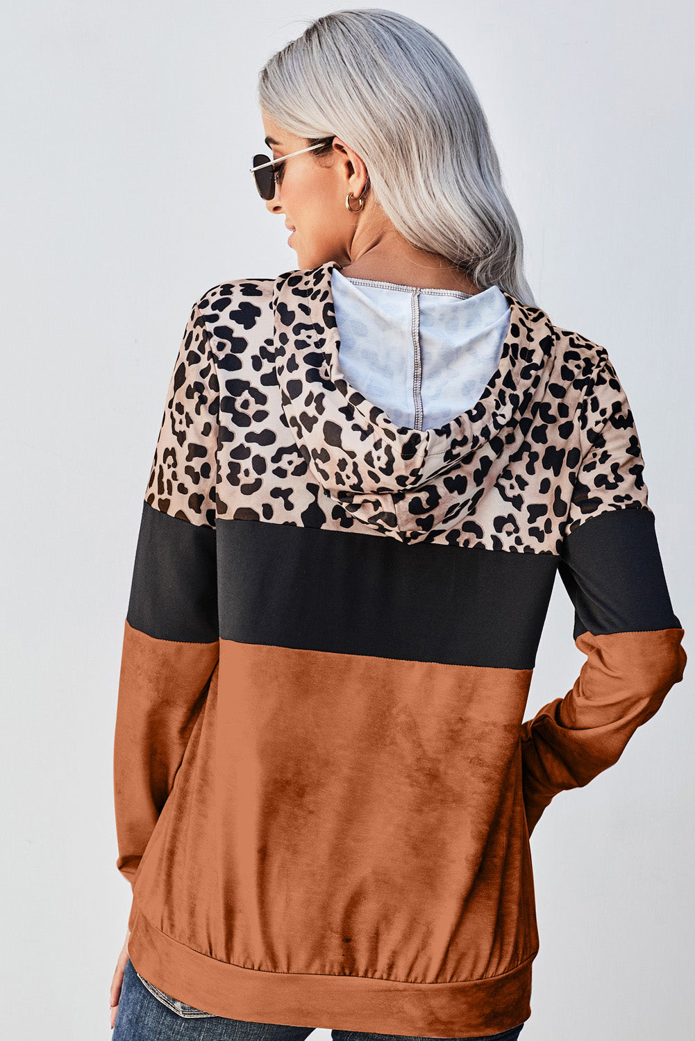 Leopard Color Block Hoodie-Teresa&#39;s Fashionista LLC