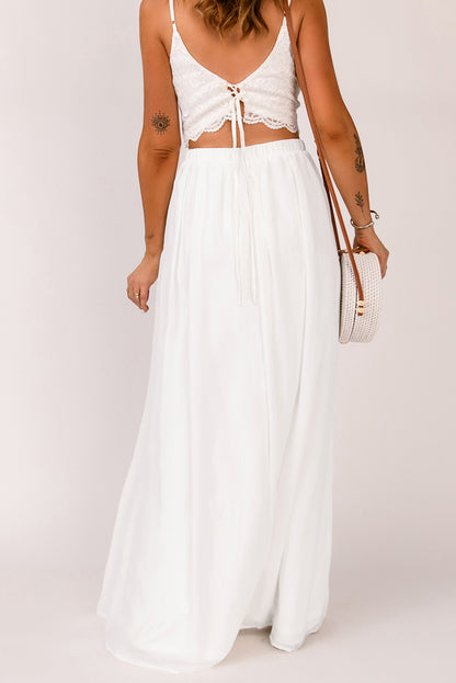 Elastic Waistband Split Maxi Skirt-Teresa&#39;s Fashionista LLC