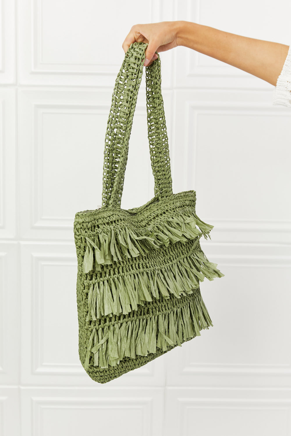 Fame The Last Straw Fringe Straw Tote Bag-Teresa&#39;s Fashionista LLC