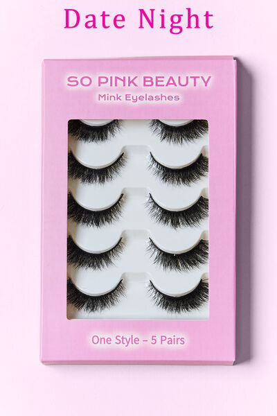 SO PINK BEAUTY Mink Eyelashes 5 Pairs-Teresa&#39;s Fashionista LLC