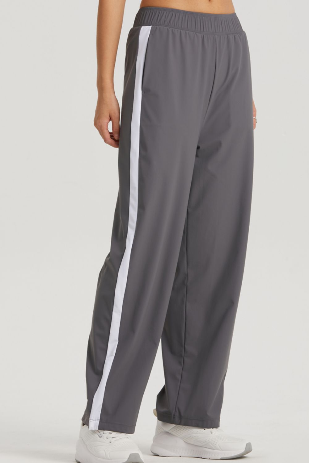 Side Stripe Elastic Waist Sports Pants-Teresa&#39;s Fashionista LLC