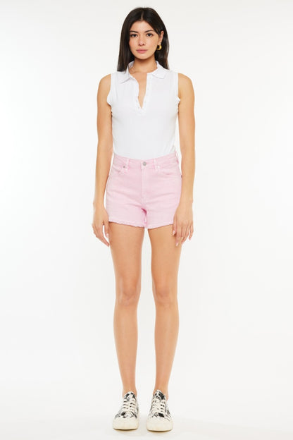 Kancan Raw Hem High Waist Denim Shorts-Teresa&#39;s Fashionista LLC