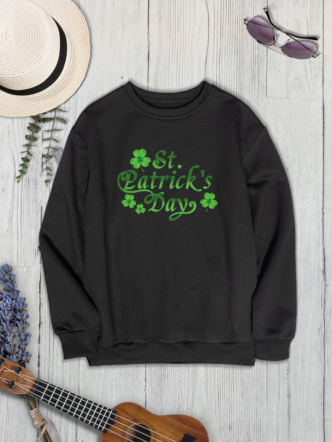 ST. PATRICK'S DAY Round Neck Dropped Shoulder Sweatshirt-Teresa&#39;s Fashionista LLC