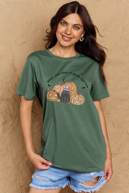 Simply Love Full Size MAY YOU STAY IN GOOD SPIRITS Graphic Cotton T-Shirt-Teresa&#39;s Fashionista LLC