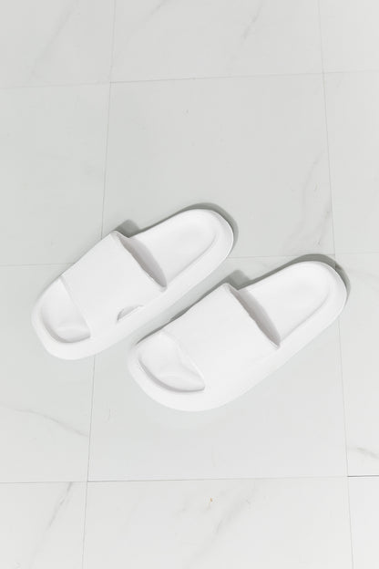 MMShoes Arms Around Me Open Toe Slide in White-Teresa&#39;s Fashionista LLC