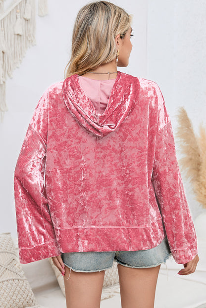 Sequin Flash Pattern Long Sleeve Dropped Shoulder Oversized Hoodie-Teresa&#39;s Fashionista LLC