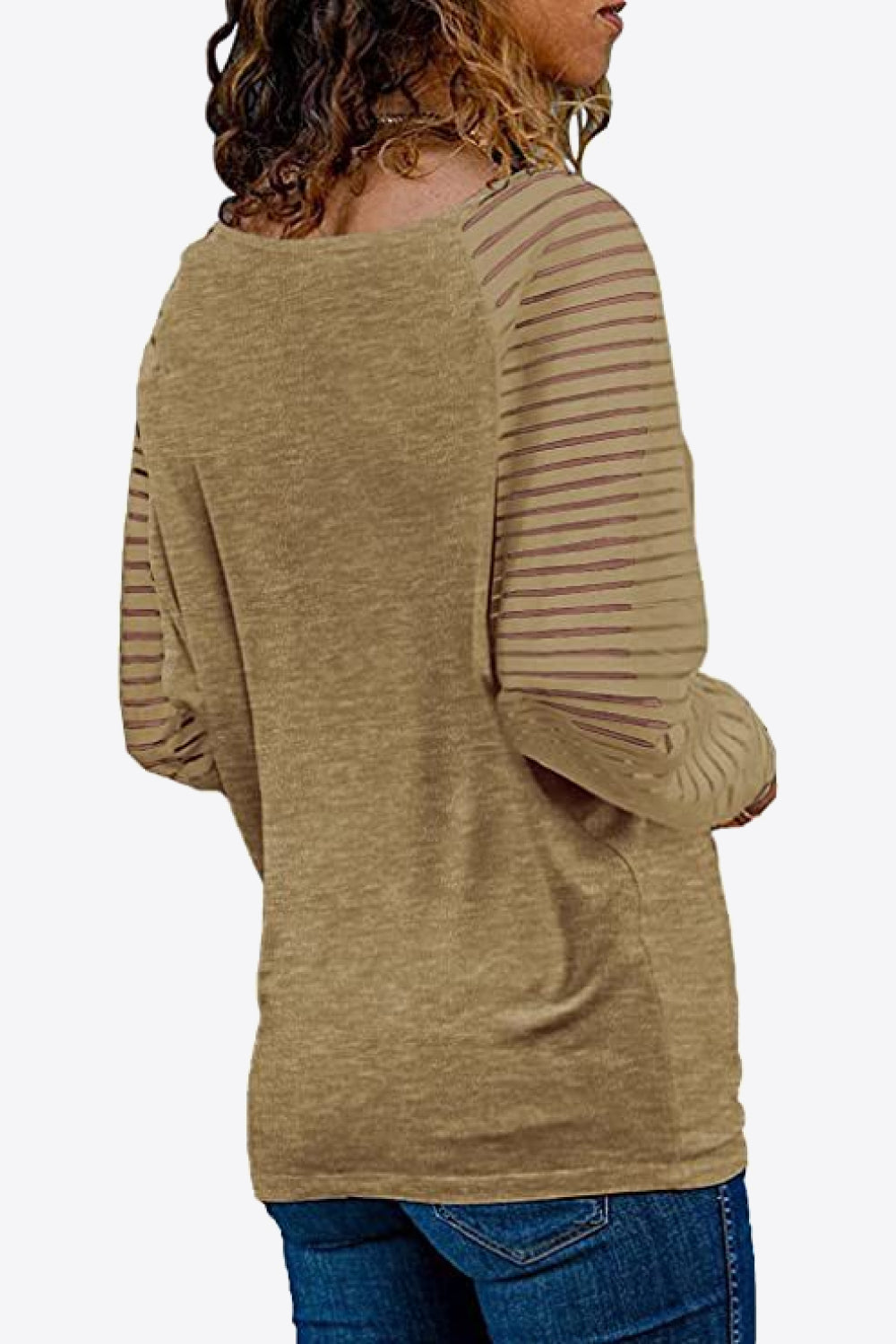 V-Neck Long Raglan Sleeve Top-Teresa&#39;s Fashionista LLC