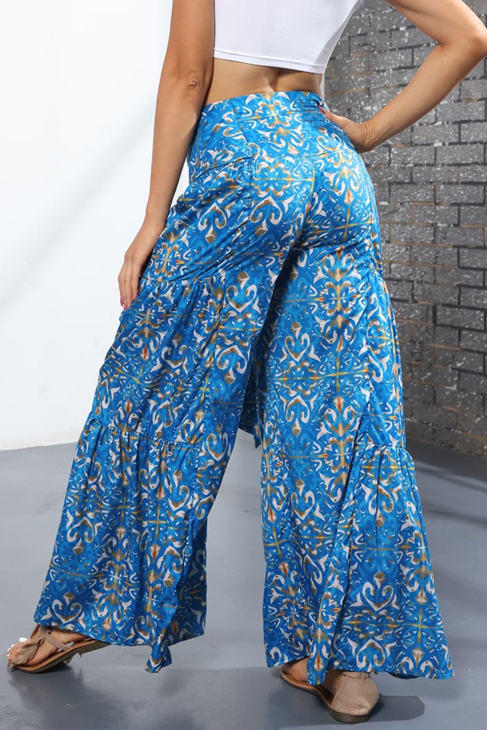 Printed High-Rise Tied Culottes-Teresa&#39;s Fashionista LLC