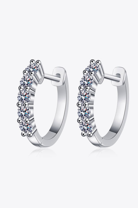 1 Carat Moissanite Hoop Earrings - Teresa's Fashionista LLC