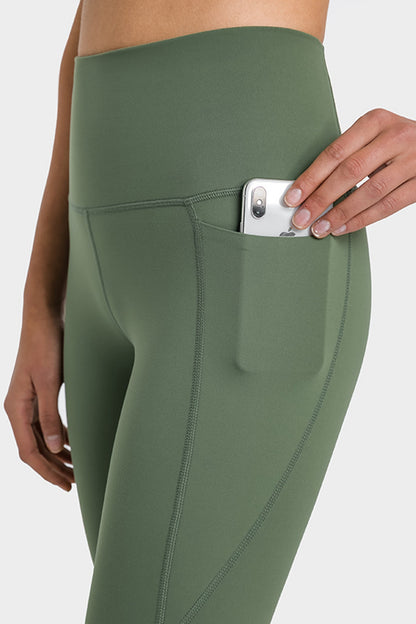 High Waist Ankle-Length Yoga Leggings with Pockets-Teresa&#39;s Fashionista LLC