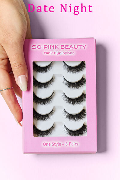 SO PINK BEAUTY Mink Eyelashes 5 Pairs-Teresa&#39;s Fashionista LLC