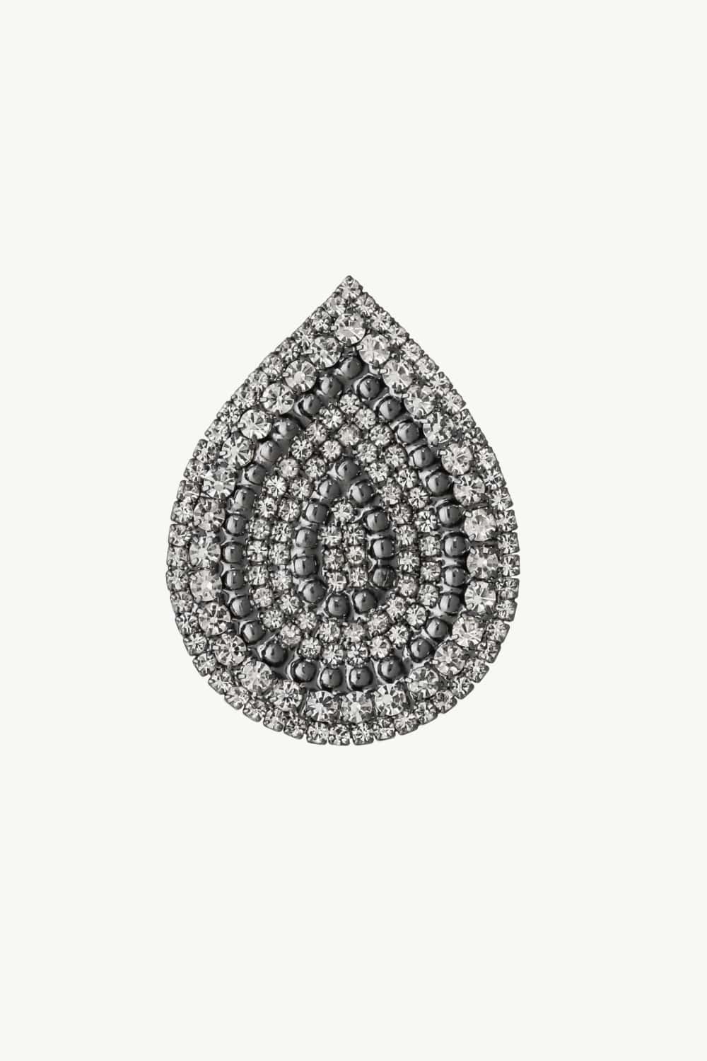 Wonderful Life Inlaid Cubic Zirconia Teardrop Stud Earrings-Teresa&#39;s Fashionista LLC