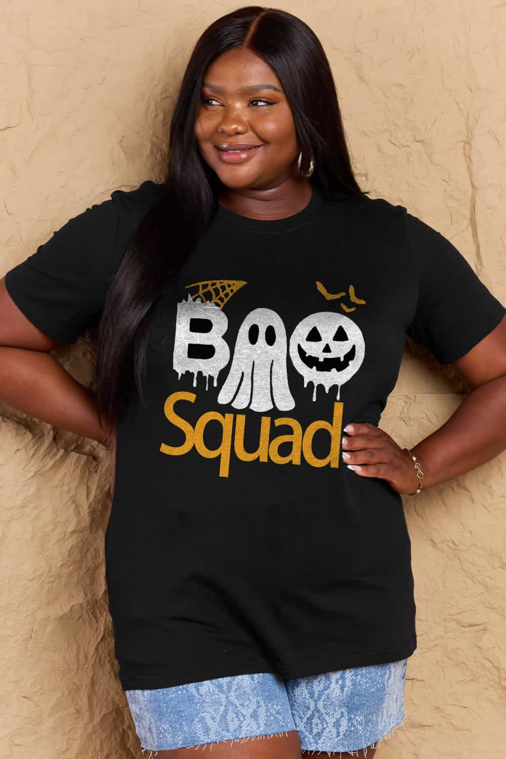 Simply Love Full Size BOO SQUAD Graphic Cotton T-Shirt-Teresa&#39;s Fashionista LLC