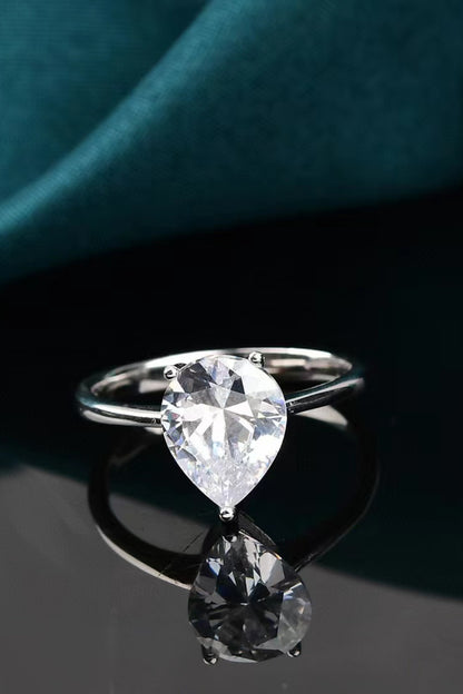 Classic Teardrop 2 Carat Moissanite Ring-Teresa&#39;s Fashionista LLC