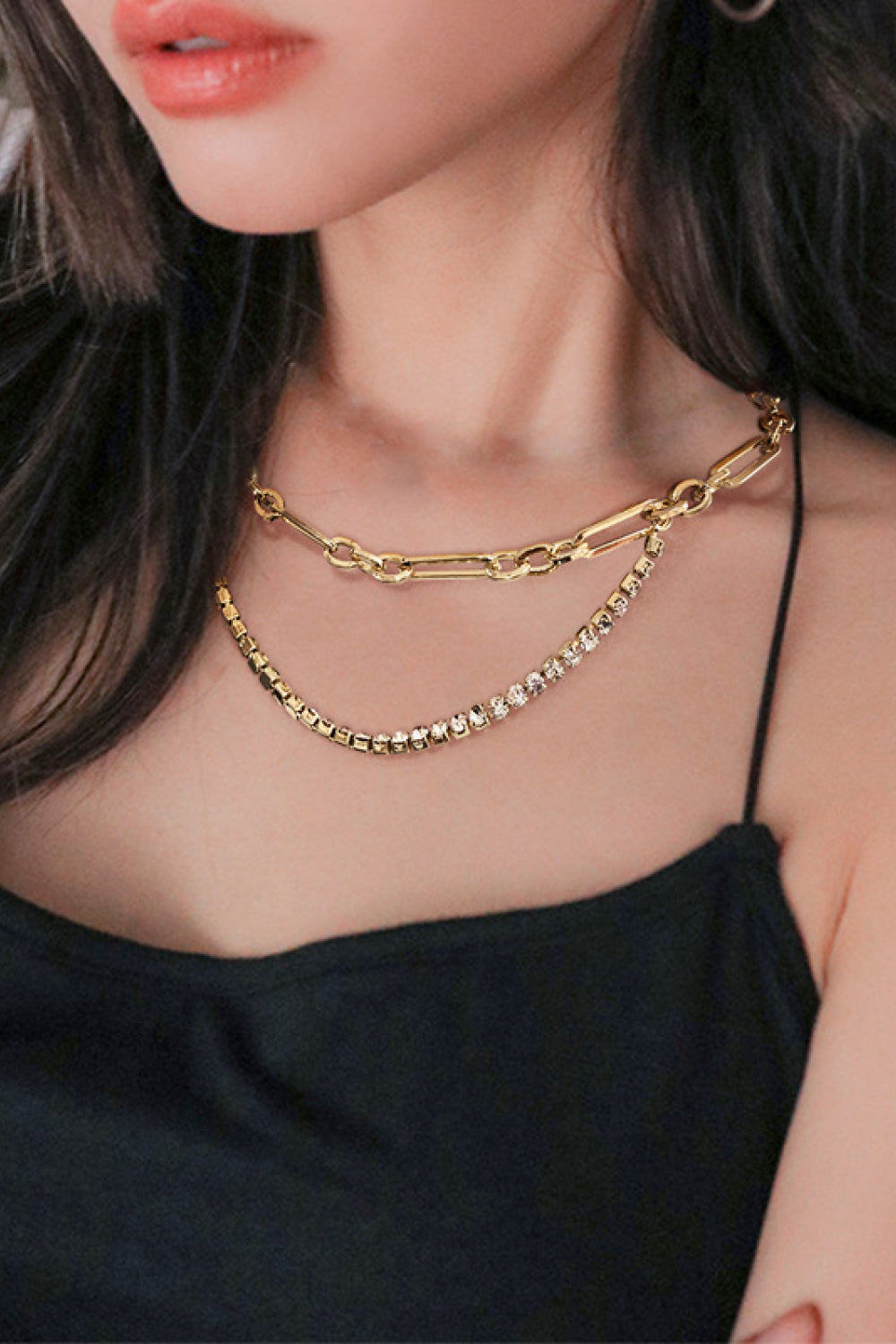 18K Gold Plated Glass Stone Necklace-Teresa&#39;s Fashionista LLC