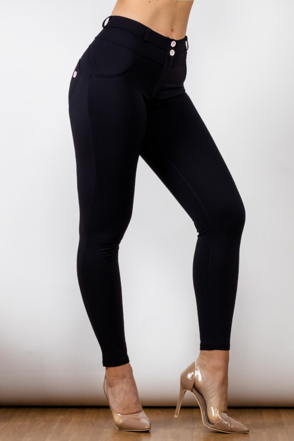 Full Size Contrast Detail Buttoned Leggings-Teresa&#39;s Fashionista LLC