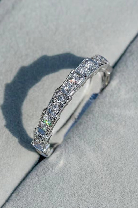 Shiny 3 Carat Moissanite Platinum-Plated Ring-Teresa&#39;s Fashionista LLC