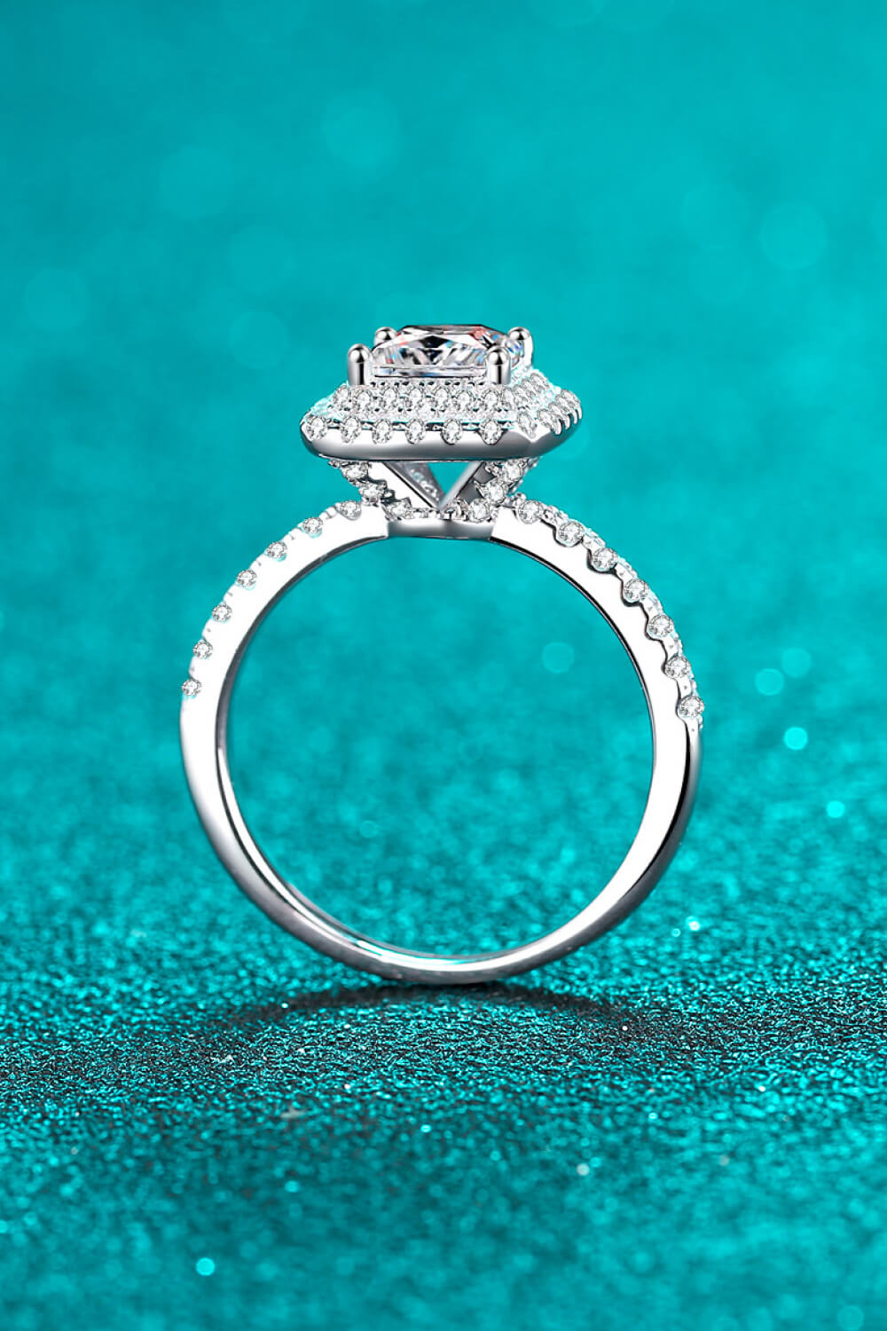 Sterling Silver 1 Carat Moissanite Ring-Teresa&#39;s Fashionista LLC