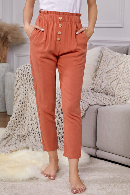 Linen Blend Pocketed Pants-Teresa&#39;s Fashionista LLC