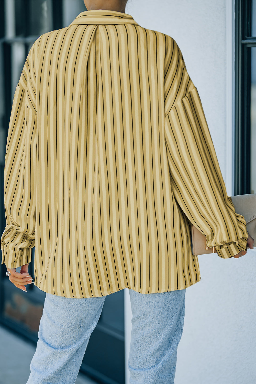 Striped Button-Up Dropped Shoulder Shirt-Teresa&#39;s Fashionista LLC