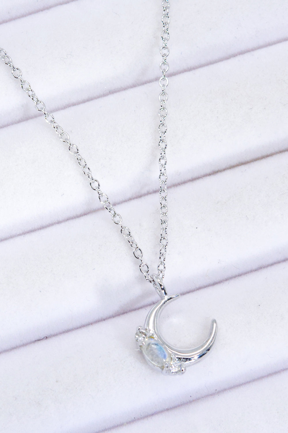 Natural Moonstone Moon Pendant Necklace-Teresa&#39;s Fashionista LLC