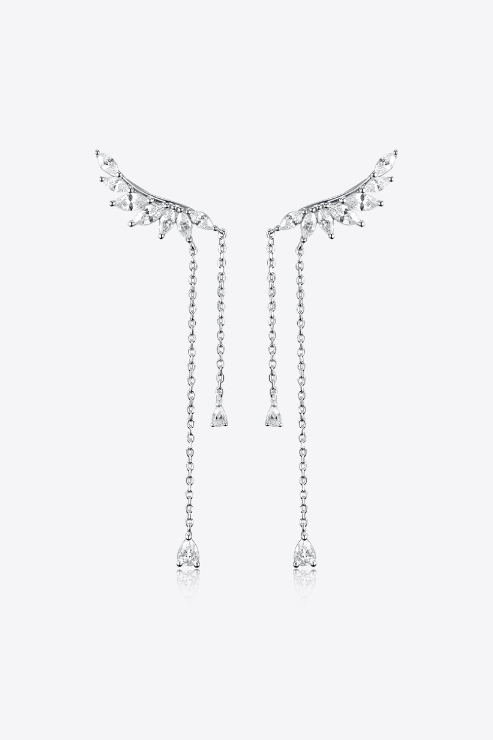 Platinum-Plated Crawl Earrings-Teresa&#39;s Fashionista LLC