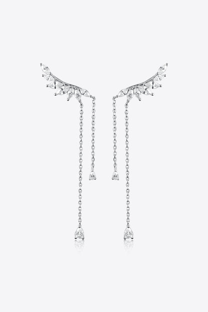 Platinum-Plated Crawl Earrings-Teresa&#39;s Fashionista LLC