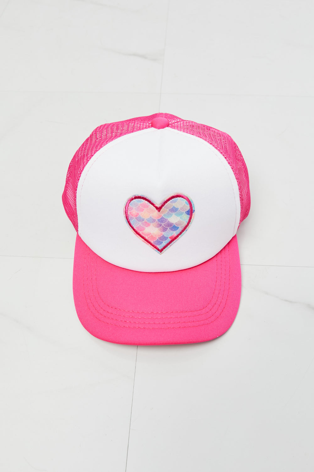 Fame Falling For You Trucker Hat in Pink-Teresa&#39;s Fashionista LLC