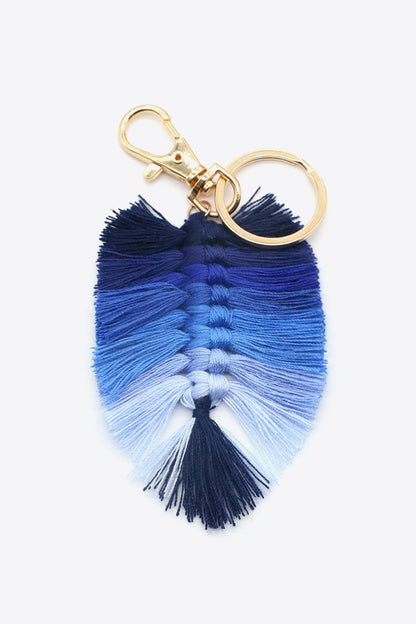 Assorted 4-Pack Leaf Shape Fringe Keychain-Teresa&#39;s Fashionista LLC