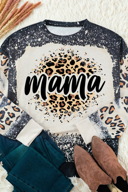 MAMA Leopard Round Neck Sweatshirt-Teresa&#39;s Fashionista LLC