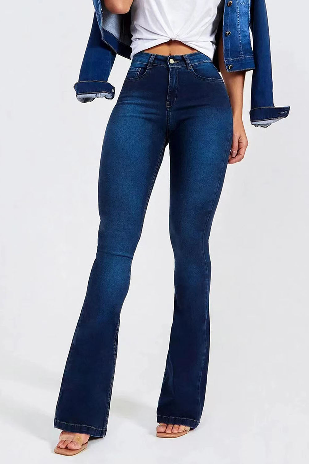 Buttoned Long Jeans-Teresa&#39;s Fashionista LLC