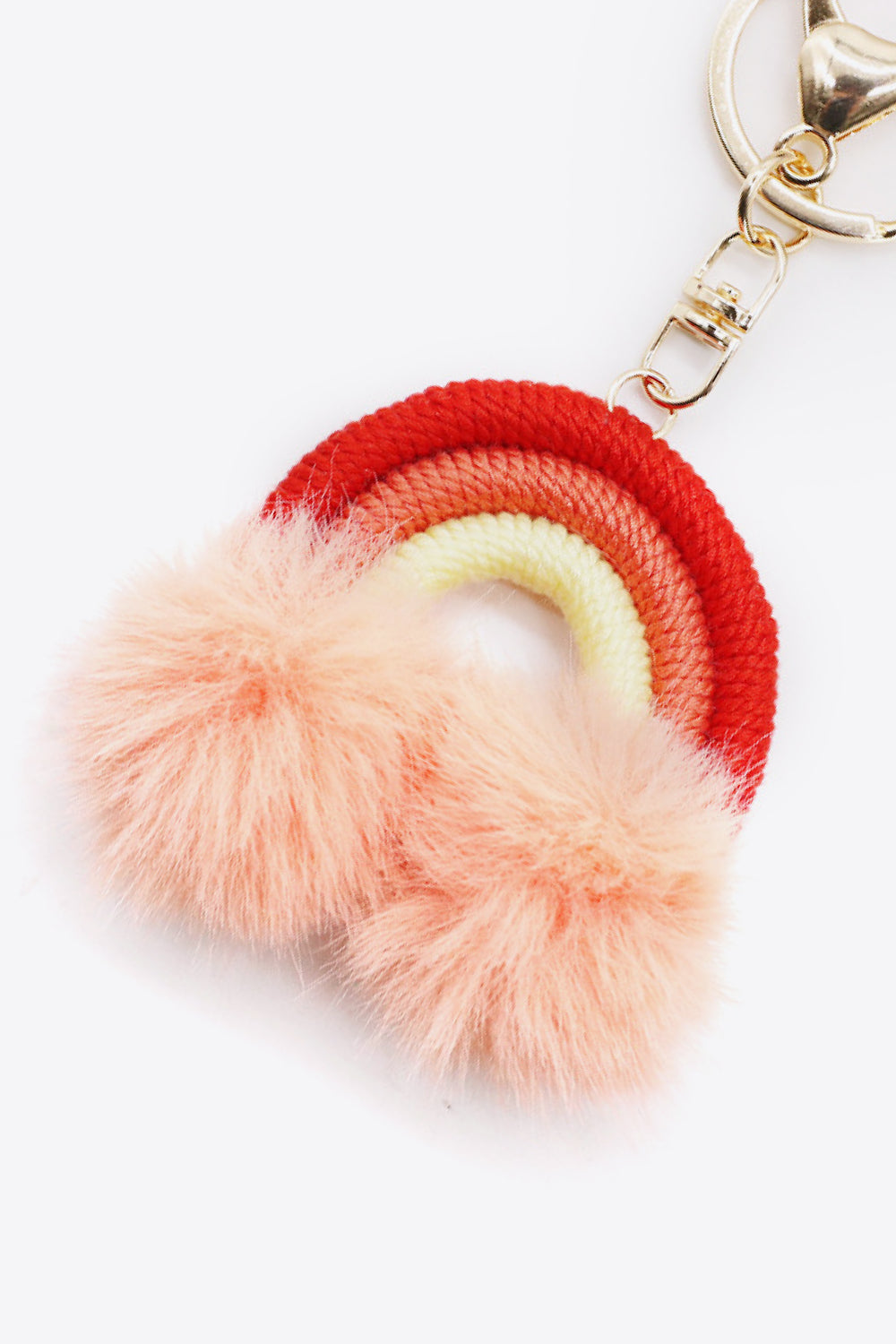 Assorted 4-Pack Rainbow Pom Pom Keychain-Teresa&#39;s Fashionista LLC