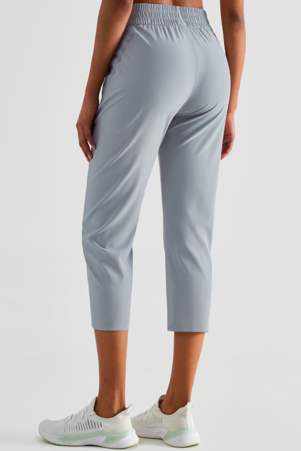 Elastic Waist Cropped Sports Pants-Teresa&#39;s Fashionista LLC