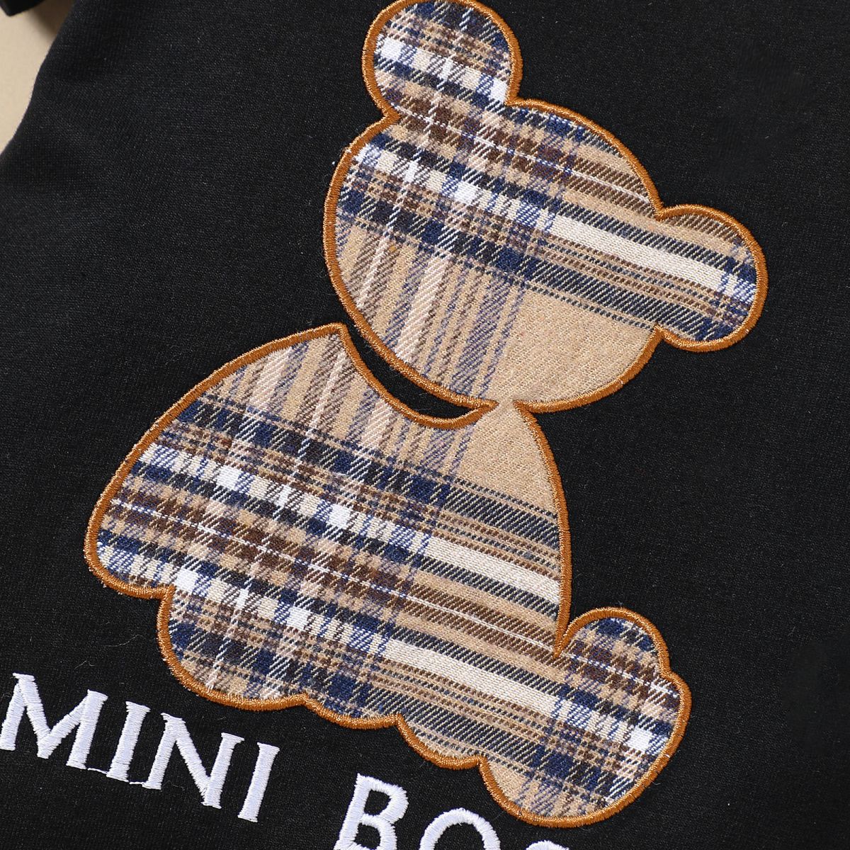 Baby MINI BOSS Bear Graphic Short Sleeve Romper-Teresa&#39;s Fashionista LLC