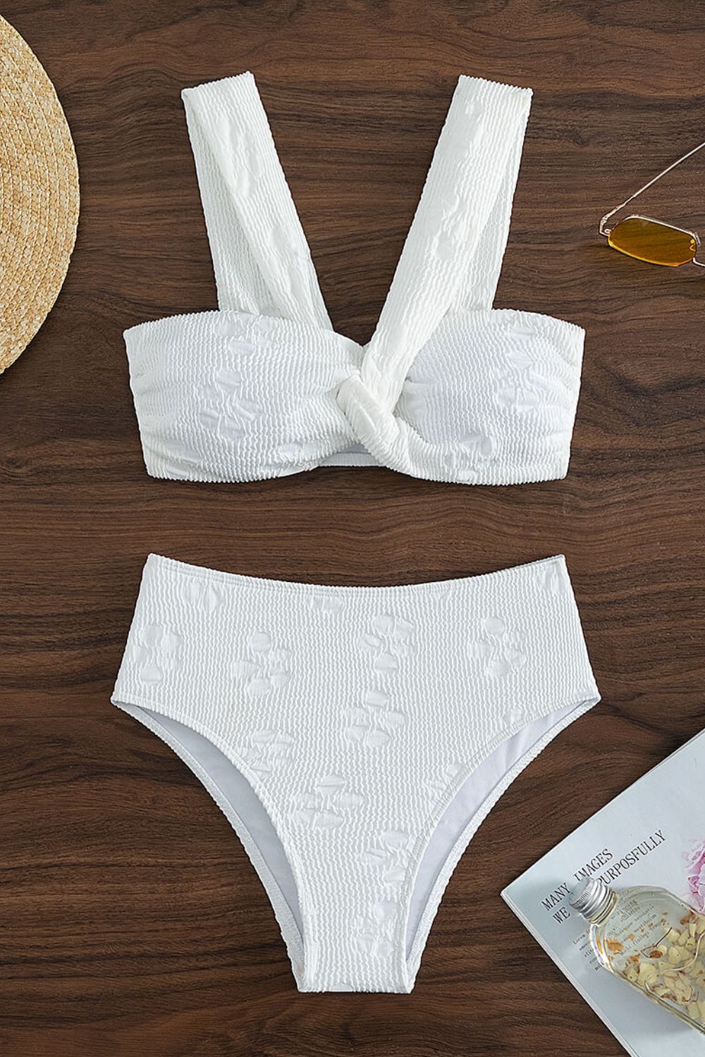 Textured Twisted Detail Bikini Set-Teresa&#39;s Fashionista LLC