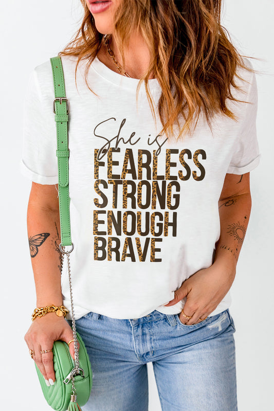 Slogan Graphic Round Neck Short Sleeve Tee-Teresa&#39;s Fashionista LLC