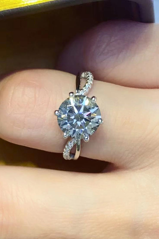 2 Carat Moissanite Ring in Smokey Gray-Teresa&#39;s Fashionista LLC